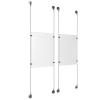 (2) 11'' Width x 17'' Height Clear Acrylic Frame & (4) Aluminum Clear Anodized Adjustable Angle Signature 1/8'' Diameter Cable Systems with (8) Single-Sided Panel Grippers