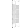 (8) 11'' Width x 17'' Height Clear Acrylic Frame & (4) Aluminum Clear Anodized Adjustable Angle Signature 1/8'' Diameter Cable Systems with (32) Single-Sided Panel Grippers