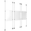 (3) 11'' Width x 17'' Height Clear Acrylic Frame & (6) Aluminum Clear Anodized Adjustable Angle Signature 1/8'' Diameter Cable Systems with (12) Single-Sided Panel Grippers