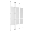 (9) 11'' Width x 17'' Height Clear Acrylic Frame & (6) Aluminum Clear Anodized Adjustable Angle Signature 1/8'' Diameter Cable Systems with (36) Single-Sided Panel Grippers