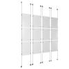 (12) 11'' Width x 17'' Height Clear Acrylic Frame & (8) Aluminum Clear Anodized Adjustable Angle Signature 1/8'' Diameter Cable Systems with (48) Single-Sided Panel Grippers