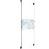 (1) 11'' Width x 8.5'' Height Clear Acrylic Frame & (2) Aluminum Clear Anodized Adjustable Angle Signature 1/8'' Diameter Cable Systems with (4) Single-Sided Panel Grippers