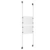 (2) 11'' Width x 8-1/2'' Height Clear Acrylic Frame & (2) Aluminum Clear Anodized Adjustable Angle Signature 1/8'' Diameter Cable Systems with (8) Single-Sided Panel Grippers