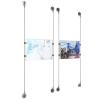 (2) 11'' Width x 8-1/2'' Height Clear Acrylic Frame & (4) Aluminum Clear Anodized Adjustable Angle Signature 1/8'' Diameter Cable Systems with (8) Single-Sided Panel Grippers