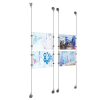 (4) 11'' Width x 8-1/2'' Height Clear Acrylic Frame & (4) Aluminum Clear Anodized Adjustable Angle Signature 1/8'' Diameter Cable Systems with (16) Single-Sided Panel Grippers