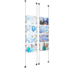 (8) 11'' Width x 8-1/2'' Height Clear Acrylic Frame & (4) Aluminum Clear Anodized Adjustable Angle Signature 1/8'' Diameter Cable Systems with (32) Single-Sided Panel Grippers