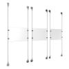 (3) 11'' Width x 8-1/2'' Height Clear Acrylic Frame & (6) Aluminum Clear Anodized Adjustable Angle Signature 1/8'' Diameter Cable Systems with (12) Single-Sided Panel Grippers