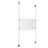 (1) 17'' Width x 11'' Height Clear Acrylic Frame & (2) Aluminum Clear Anodized Adjustable Angle Signature 1/8'' Diameter Cable Systems with (4) Single-Sided Panel Grippers