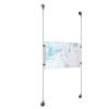 (1) 17'' Width x 11'' Height Clear Acrylic Frame & (2) Aluminum Clear Anodized Adjustable Angle Signature 1/8'' Diameter Cable Systems with (4) Single-Sided Panel Grippers