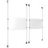 (2) 17'' Width x 11'' Height Clear Acrylic Frame & (4) Aluminum Clear Anodized Adjustable Angle Signature 1/8'' Diameter Cable Systems with (8) Single-Sided Panel Grippers