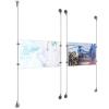 (2) 17'' Width x 11'' Height Clear Acrylic Frame & (4) Aluminum Clear Anodized Adjustable Angle Signature 1/8'' Diameter Cable Systems with (8) Single-Sided Panel Grippers