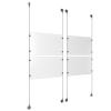 (4) 17'' Width x 11'' Height Clear Acrylic Frame & (4) Aluminum Clear Anodized Adjustable Angle Signature 1/8'' Diameter Cable Systems with (16) Single-Sided Panel Grippers