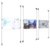(3) 17'' Width x 11'' Height Clear Acrylic Frame & (6) Aluminum Clear Anodized Adjustable Angle Signature 1/8'' Diameter Cable Systems with (12) Single-Sided Panel Grippers