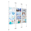 (12) 17'' Width x 11'' Height Clear Acrylic Frame & (6) Aluminum Clear Anodized Adjustable Angle Signature 1/8'' Diameter Cable Systems with (48) Single-Sided Panel Grippers