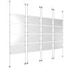 (16) 17'' Width x 11'' Height Clear Acrylic Frame & (8) Aluminum Clear Anodized Adjustable Angle Signature 1/8'' Diameter Cable Systems with (64) Single-Sided Panel Grippers