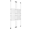 (4) 8-1/2'' Width x 11'' Height Clear Acrylic Frame & (4) Aluminum Clear Anodized Adjustable Angle Signature 1/8'' Diameter Cable Systems with (16) Single-Sided Panel Grippers