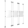 (3) 8-1/2'' Width x 11'' Height Clear Acrylic Frame & (6) Aluminum Clear Anodized Adjustable Angle Signature 1/8'' Diameter Cable Systems with (12) Single-Sided Panel Grippers