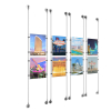 (8) 8-1/2'' Width x 11'' Height Clear Acrylic Frame & (8) Aluminum Clear Anodized Adjustable Angle Signature 1/8'' Diameter Cable Systems with (32) Single-Sided Panel Grippers