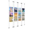 (12) 8-1/2'' Width x 11'' Height Clear Acrylic Frame & (8) Aluminum Clear Anodized Adjustable Angle Signature 1/8'' Diameter Cable Systems with (48) Single-Sided Panel Grippers