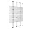 (16) 8-1/2'' Width x 11'' Height Clear Acrylic Frame & (8) Aluminum Clear Anodized Adjustable Angle Signature 1/8'' Diameter Cable Systems with (64) Single-Sided Panel Grippers