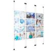 (12) 17'' Width x 11'' Height Clear Acrylic Frame & (6) Aluminum Matte Black Adjustable Angle Signature 1/8'' Diameter Cable Systems with (48) Single-Sided Panel Grippers