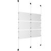 (6) 17'' Width x 11'' Height Clear Acrylic Frame & (3) Aluminum Matte Black Adjustable Angle Signature 1/8'' Diameter Cable Systems with (12) Single-Sided Panel Grippers (6) Double-Sided Panel Grippers