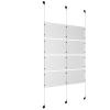 (8) 17'' Width x 11'' Height Clear Acrylic Frame & (3) Aluminum Matte Black Adjustable Angle Signature 1/8'' Diameter Cable Systems with (16) Single-Sided Panel Grippers (8) Double-Sided Panel Grippers
