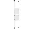 (2) 8-1/2'' Width x 11'' Height Clear Acrylic Frame & (2) Aluminum Matte Black Adjustable Angle Signature 1/8'' Diameter Cable Systems with (8) Single-Sided Panel Grippers