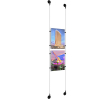 (2) 8-1/2'' Width x 11'' Height Clear Acrylic Frame & (2) Aluminum Matte Black Adjustable Angle Signature 1/8'' Diameter Cable Systems with (8) Single-Sided Panel Grippers