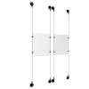 (2) 8-1/2'' Width x 11'' Height Clear Acrylic Frame & (4) Aluminum Matte Black Adjustable Angle Signature 1/8'' Diameter Cable Systems with (8) Single-Sided Panel Grippers