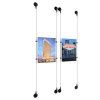 (2) 8-1/2'' Width x 11'' Height Clear Acrylic Frame & (4) Aluminum Matte Black Adjustable Angle Signature 1/8'' Diameter Cable Systems with (8) Single-Sided Panel Grippers