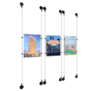 (3) 8-1/2'' Width x 11'' Height Clear Acrylic Frame & (6) Aluminum Matte Black Adjustable Angle Signature 1/8'' Diameter Cable Systems with (12) Single-Sided Panel Grippers
