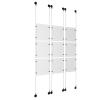 (9) 8-1/2'' Width x 11'' Height Clear Acrylic Frame & (6) Aluminum Matte Black Adjustable Angle Signature 1/8'' Diameter Cable Systems with (36) Single-Sided Panel Grippers