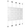 (12) 8-1/2'' Width x 11'' Height Clear Acrylic Frame & (8) Aluminum Matte Black Adjustable Angle Signature 1/8'' Diameter Cable Systems with (48) Single-Sided Panel Grippers