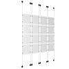 (16) 8-1/2'' Width x 11'' Height Clear Acrylic Frame & (8) Aluminum Matte Black Adjustable Angle Signature 1/8'' Diameter Cable Systems with (64) Single-Sided Panel Grippers