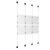 (6) 8-1/2'' Width x 11'' Height Clear Acrylic Frame & (4) Aluminum Matte Black Adjustable Angle Signature 1/8'' Diameter Cable Systems with (8) Single-Sided Panel Grippers (8) Double-Sided Panel Grippers