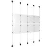 (8) 8-1/2'' Width x 11'' Height Clear Acrylic Frame & (5) Aluminum Matte Black Adjustable Angle Signature 1/8'' Diameter Cable Systems with (8) Single-Sided Panel Grippers (12) Double-Sided Panel Grippers