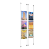 (6) 11'' Width x 17'' Height Clear Acrylic Frame & (4) Stainless Steel Satin Brushed Adjustable Angle Signature 1/8'' Cable Systems with (24) Single-Sided Panel Grippers