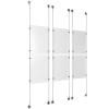 (6) 11'' Width x 17'' Height Clear Acrylic Frame & (6) Stainless Steel Satin Brushed Adjustable Angle Signature 1/8'' Cable Systems with (24) Single-Sided Panel Grippers