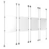 (4) 11'' Width x 17'' Height Clear Acrylic Frame & (8) Stainless Steel Satin Brushed Adjustable Angle Signature 1/8'' Cable Systems with (16) Single-Sided Panel Grippers