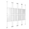 (8) 11'' Width x 17'' Height Clear Acrylic Frame & (8) Stainless Steel Satin Brushed Adjustable Angle Signature 1/8'' Cable Systems with (32) Single-Sided Panel Grippers