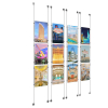 (12) 11'' Width x 17'' Height Clear Acrylic Frame & (8) Stainless Steel Satin Brushed Adjustable Angle Signature 1/8'' Cable Systems with (48) Single-Sided Panel Grippers