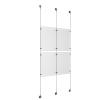(4) 11'' Width x 17'' Height Clear Acrylic Frame & (3) Stainless Steel Satin Brushed Adjustable Angle Signature 1/8'' Cable Systems with (8) Single-Sided Panel Grippers (4) Double-Sided Panel Grippers