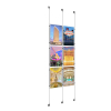 (6) 11'' Width x 17'' Height Clear Acrylic Frame & (3) Stainless Steel Satin Brushed Adjustable Angle Signature 1/8'' Cable Systems with (12) Single-Sided Panel Grippers (6) Double-Sided Panel Grippers