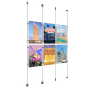 (6) 11'' Width x 17'' Height Clear Acrylic Frame & (4) Stainless Steel Satin Brushed Adjustable Angle Signature 1/8'' Cable Systems with (8) Single-Sided Panel Grippers (8) Double-Sided Panel Grippers