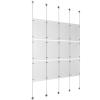 (12) 11'' Width x 17'' Height Clear Acrylic Frame & (5) Stainless Steel Satin Brushed Adjustable Angle Signature 1/8'' Cable Systems with (12) Single-Sided Panel Grippers (18) Double-Sided Panel Grippers