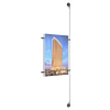 (1) 11'' Width x 17'' Height Clear Acrylic Frame & (1) Stainless Steel Satin Brushed Adjustable Angle Signature 1/8'' Cable Systems with (2) Single-Sided Panel Grippers (2) Double-Sided Panel Grippers