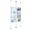 (8) 11'' Width x 8-1/2'' Height Clear Acrylic Frame & (4) Stainless Steel Satin Brushed Adjustable Angle Signature 1/8'' Cable Systems with (32) Single-Sided Panel Grippers