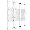 (9) 11'' Width x 8-1/2'' Height Clear Acrylic Frame & (6) Stainless Steel Satin Brushed Adjustable Angle Signature 1/8'' Cable Systems with (36) Single-Sided Panel Grippers