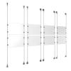 (8) 11'' Width x 8-1/2'' Height Clear Acrylic Frame & (8) Stainless Steel Satin Brushed Adjustable Angle Signature 1/8'' Cable Systems with (32) Single-Sided Panel Grippers